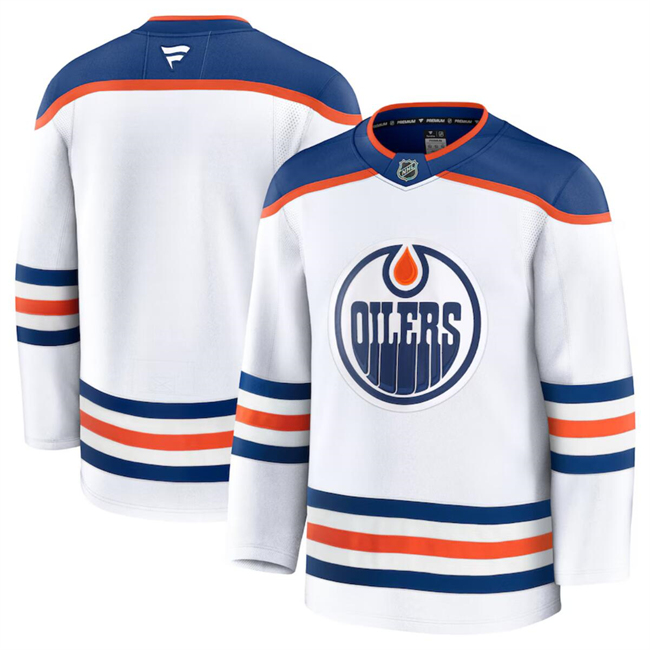 Edmonton Oilers Blank White 2024-25 Away Stitched Jersey - Zenithce