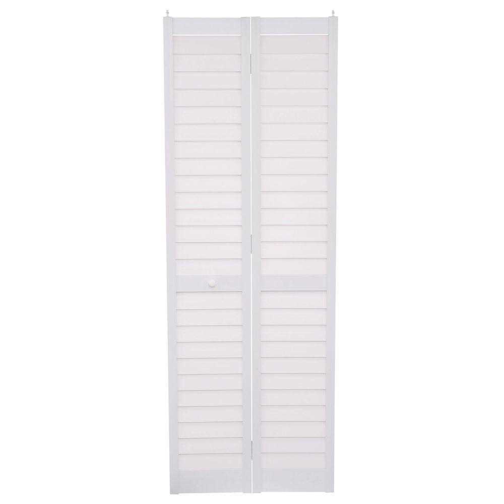 Home Fashion Technologies 32 in. x 80 in. 3 in. Louver/Louver White PVC Composite Interior Bi-Fold Door - Zenithce