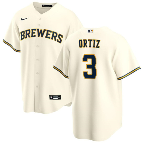 Milwaukee Brewers #3 Joey Ortiz Cream Cool Base Stitched Jersey - Zenithce
