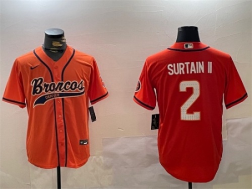 Denver Broncos #2 Pat Surtain II Orange Cool Base Stitched Jersey - Zenithce