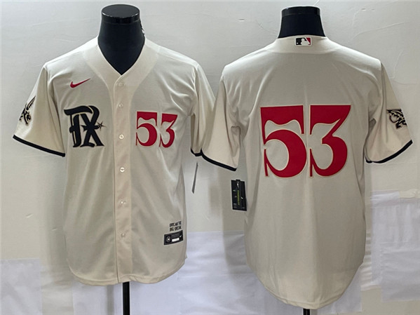Texas Rangers #53 Adolis García Cream 2023 City Connect Cool Base With Patch Stitched Jersey - Zenithce