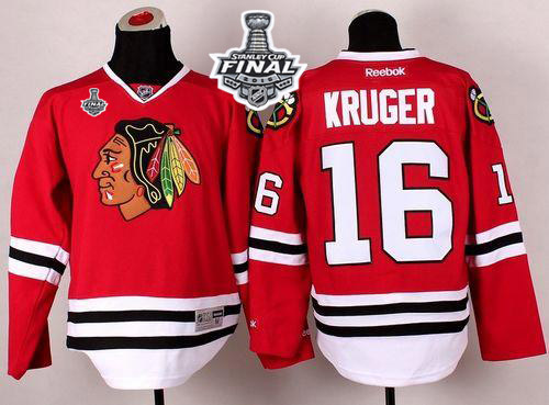 Blackhawks #16 Marcus Kruger Red 2015 Stanley Cup Stitched Jersey - Zenithce