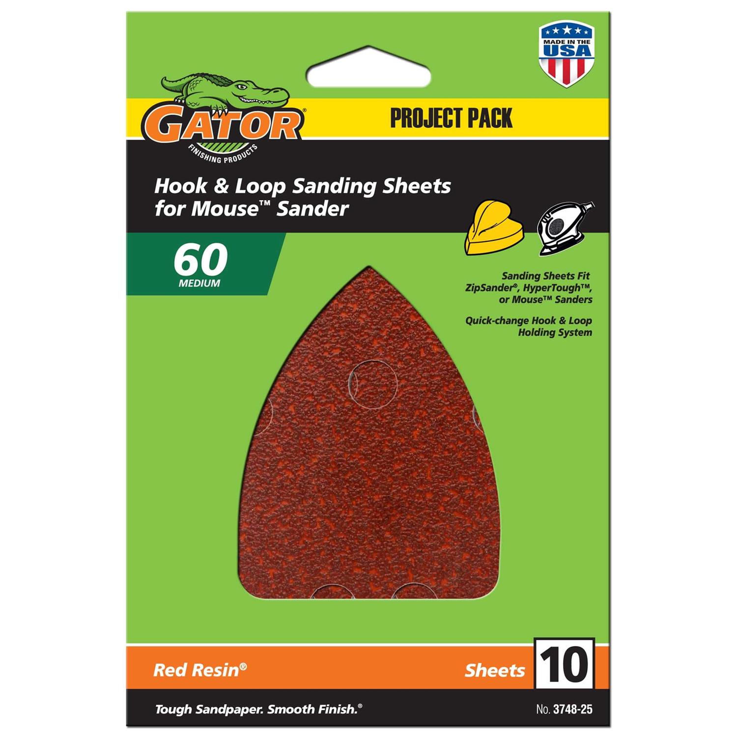 Gator Aluminum Oxide Hook and Loop Mouse Detail Sanding Sheets - Zenithce