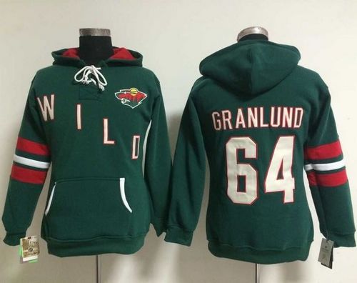 Minnesota Wild #64 Mikael Granlund Green Women's Old Time Heidi NHL Hoodie - Zenithce