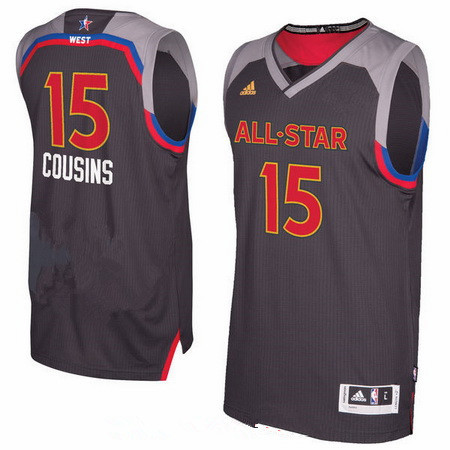 Western Conference Sacramento Kings #15 DeMarcus Cousins adidas Black Charcoal 2017 All-Star Game Swingman Jersey - Zenithce