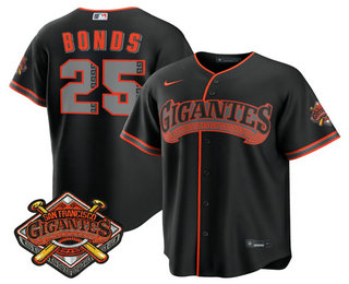 San Francisco Giants #25 Barry Bonds Black 2026 Alternate Stadium Stitched Jersey - Zenithce