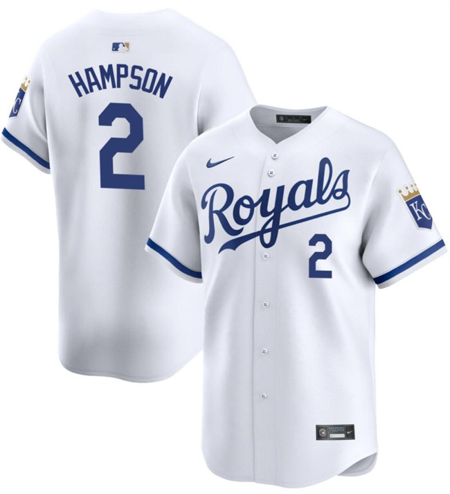 Kansas City Royals #2 Garrett Hampson White 2024 Home Limited Cool Base Stitched Jersey - Zenithce