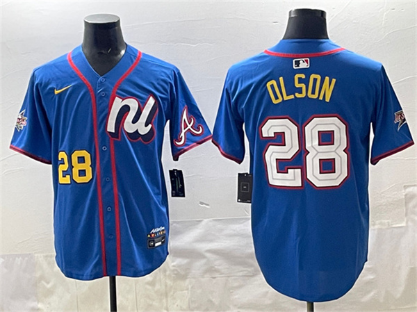 National League #28 Matt Olson Blue 2025 All-Star Edition Limited Stitched Jersey - Zenithce