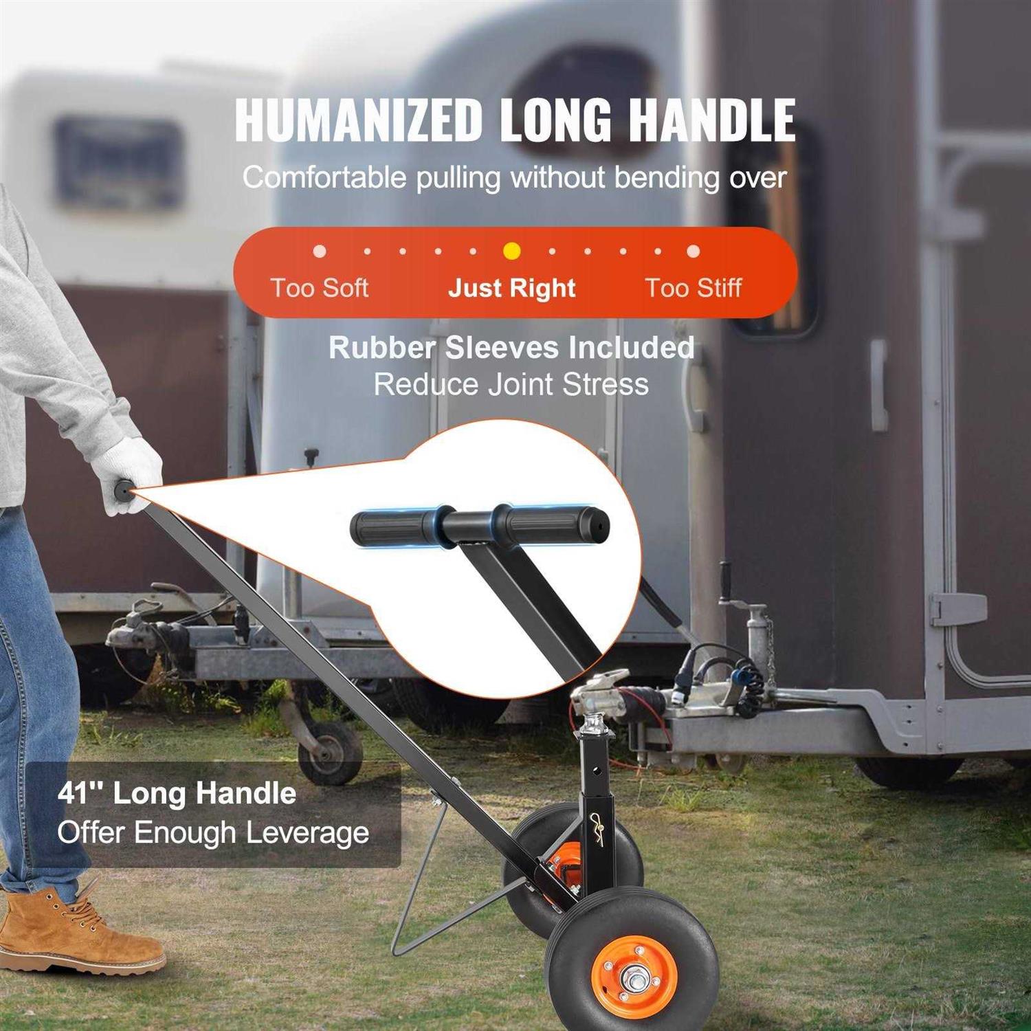 VEVOR Adjustable Trailer Dolly 1500lbs Tongue Weight Capacity 2 in 1 Trailer Mover with 23.6”-35.4” Adjustable Height & 2” Ball - Zenithce