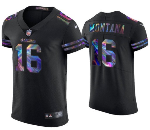 San Francisco 49ers #16 Joe Montana Black Stitched Football Jersey - Zenithce