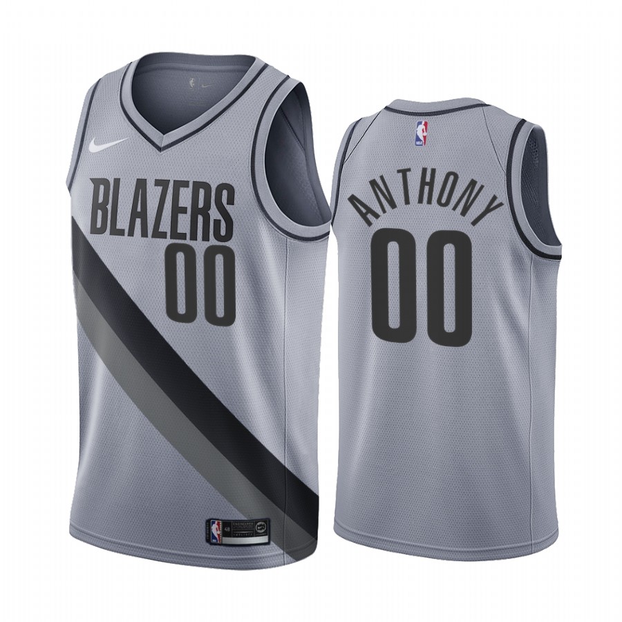 Portland Trail Blazers #00 Carmelo Anthony Gray Swingman 2020-21 Earned Edition Jersey - Zenithce