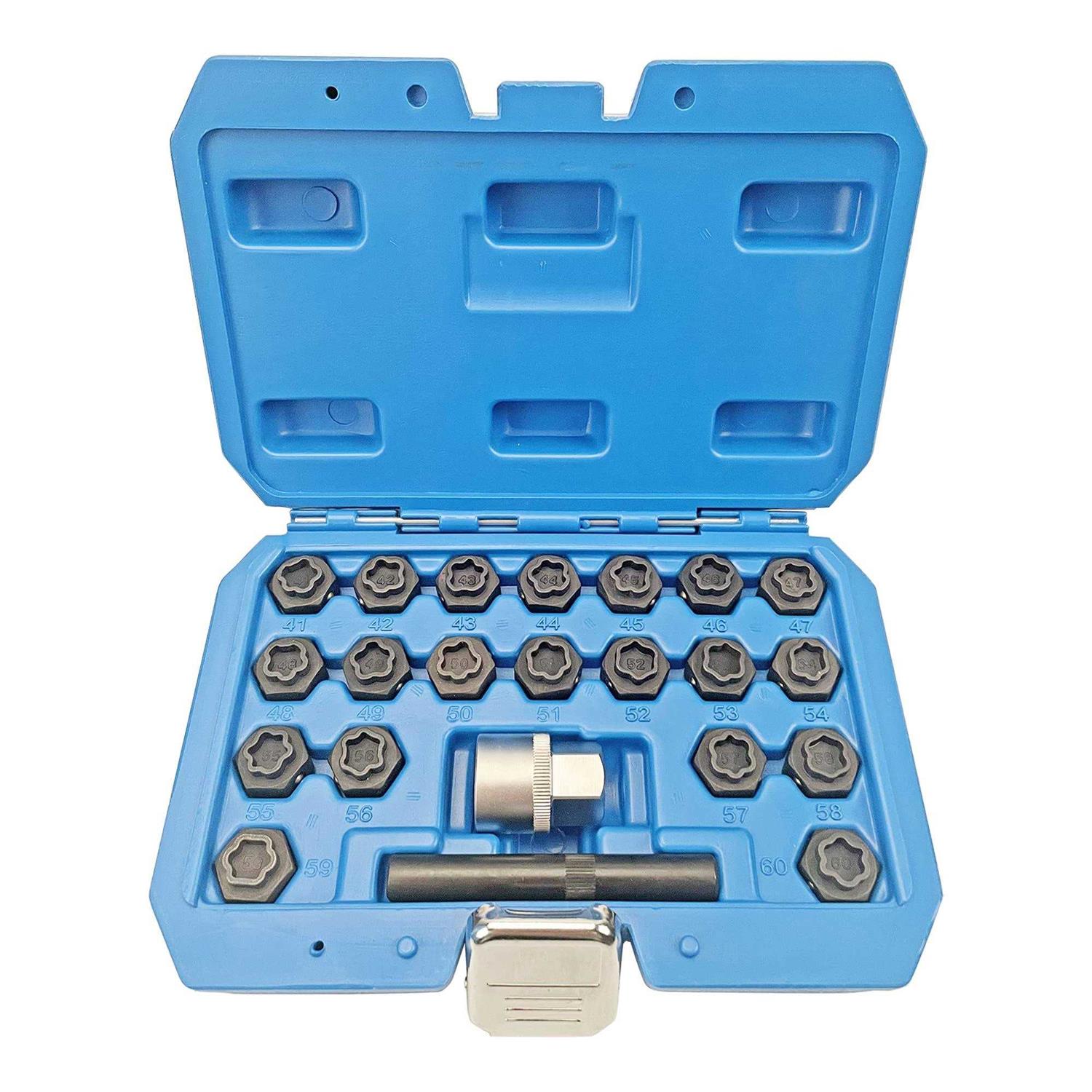 JEUCLEL 22PCS Wheel Locking Nut Key Kit Compatible Wheel Lock Nut Scoket Adapter Set - Zenithce