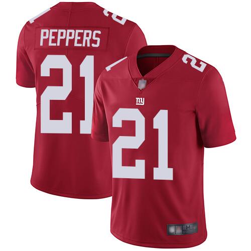 New York Giants #21 Jabrill Peppers Red Vapor Untouchable Limited Stitched Jersey - Zenithce