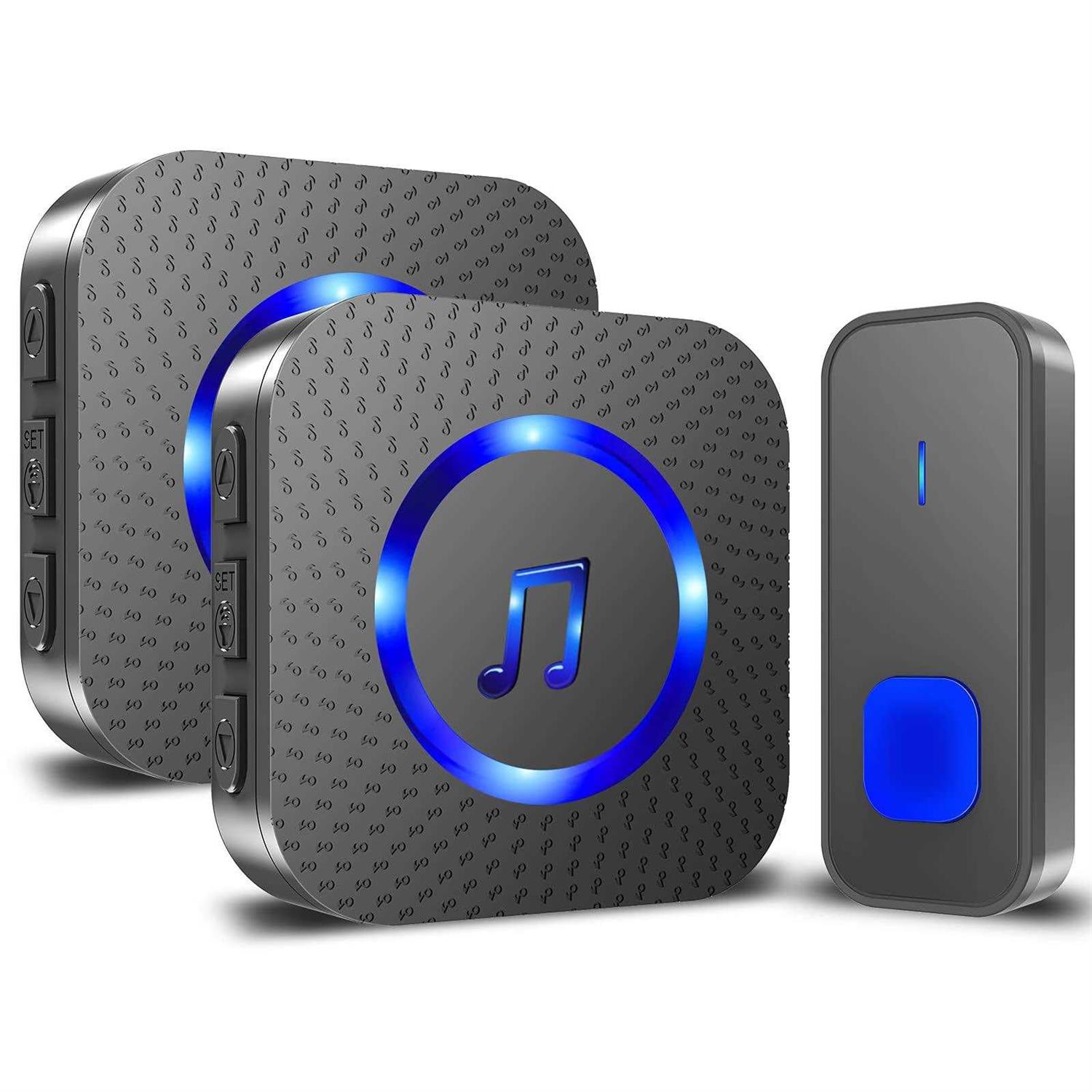 Wireless Doorbell PHYSEN Door Bell Chimes with Mute Mode 58 Ringtones&5 Volume Levels - Zenithce