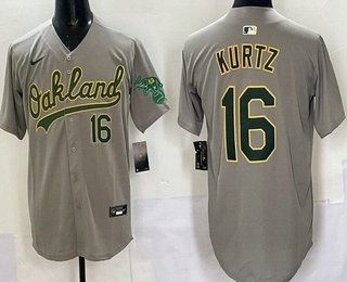 Oakland Athletics #16 Nick Kurtz Gray Limited Jersey - Zenithce