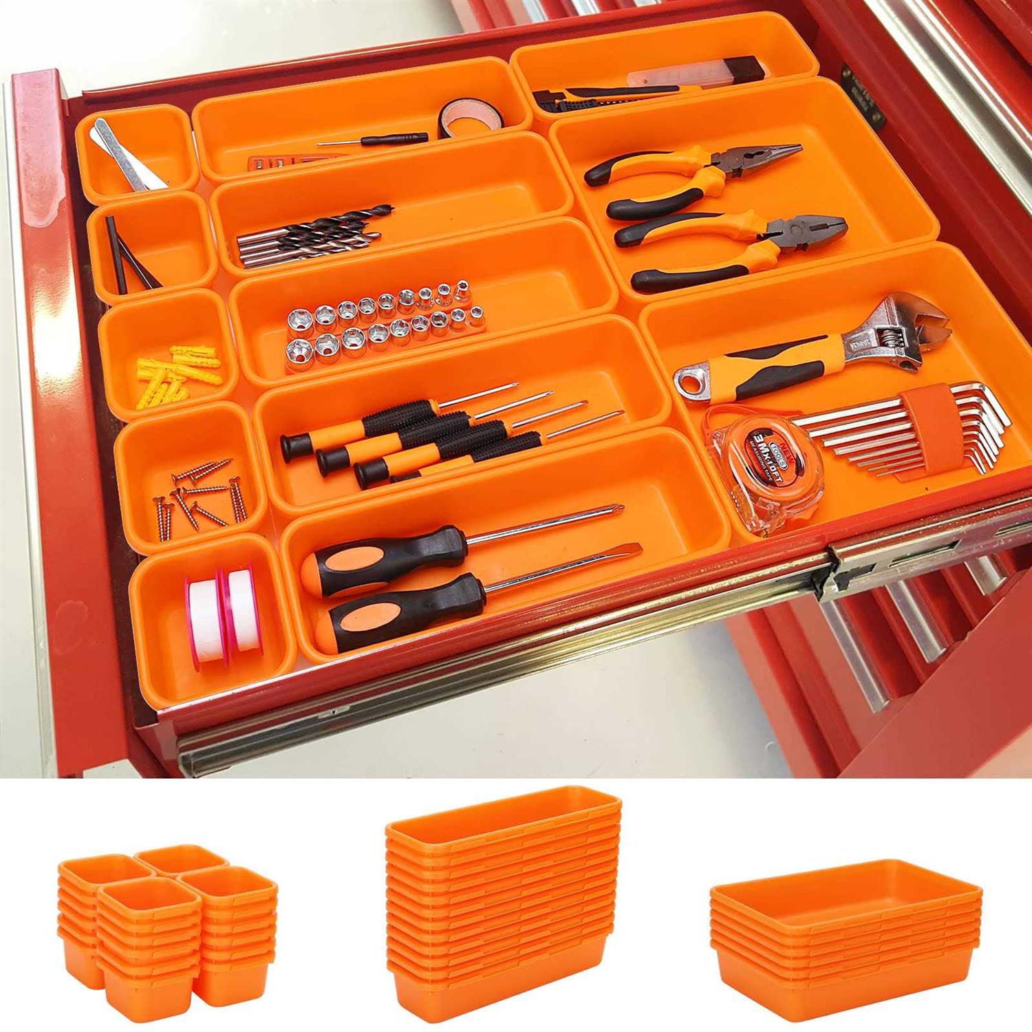KeFanta 42 Pack Tool Box Organizer Tool Tray Dividers, Rolling Tool Chest Cart Cabinet Workbench Desk Drawer Organization and Storage for Hardware - Zenithce