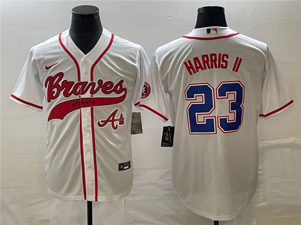 Atlanta Braves #23 Michael Harris II White Cool Base With Patch Stitched Jersey - Zenithce
