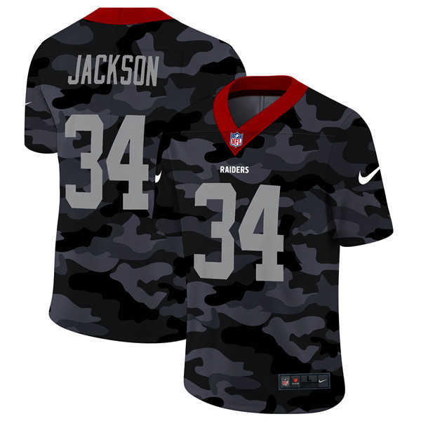 Las Vegas Raiders #34 Bo Jackson Camo Limited Stitched Jersey - Zenithce