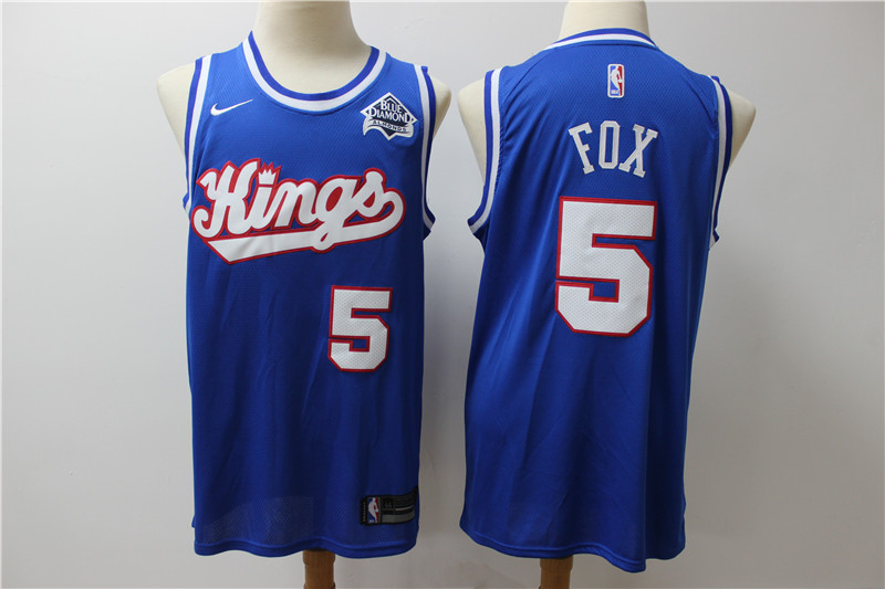 Kings 5 De'Aaron Fox Blue Swingman Jersey - Zenithce