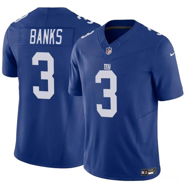 New York Giants #3 Deonte Banks Blue 2023 F.U.S.E. Vapor Untouchable Limited Stitched Jersey - Zenithce