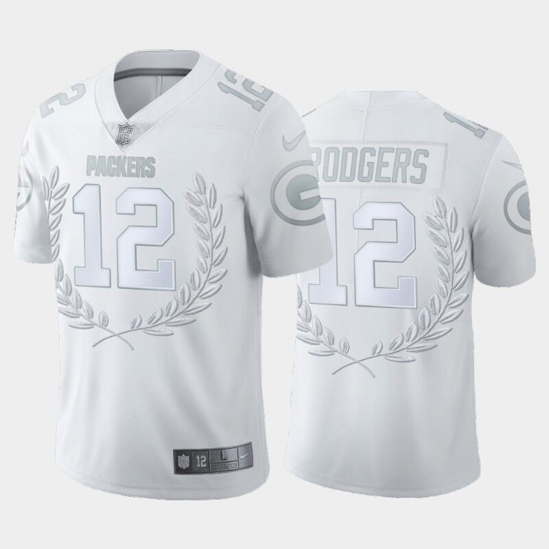 Green Bay Packers #12 Aaron Rodgers White Special Edition Limited Stitched Jersey - Zenithce
