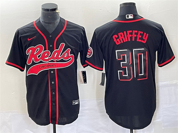 Cincinnati Reds #30 Ken Griffey Jr. Black 2023 City Connect Cool Base Stitched Jersey - Zenithce