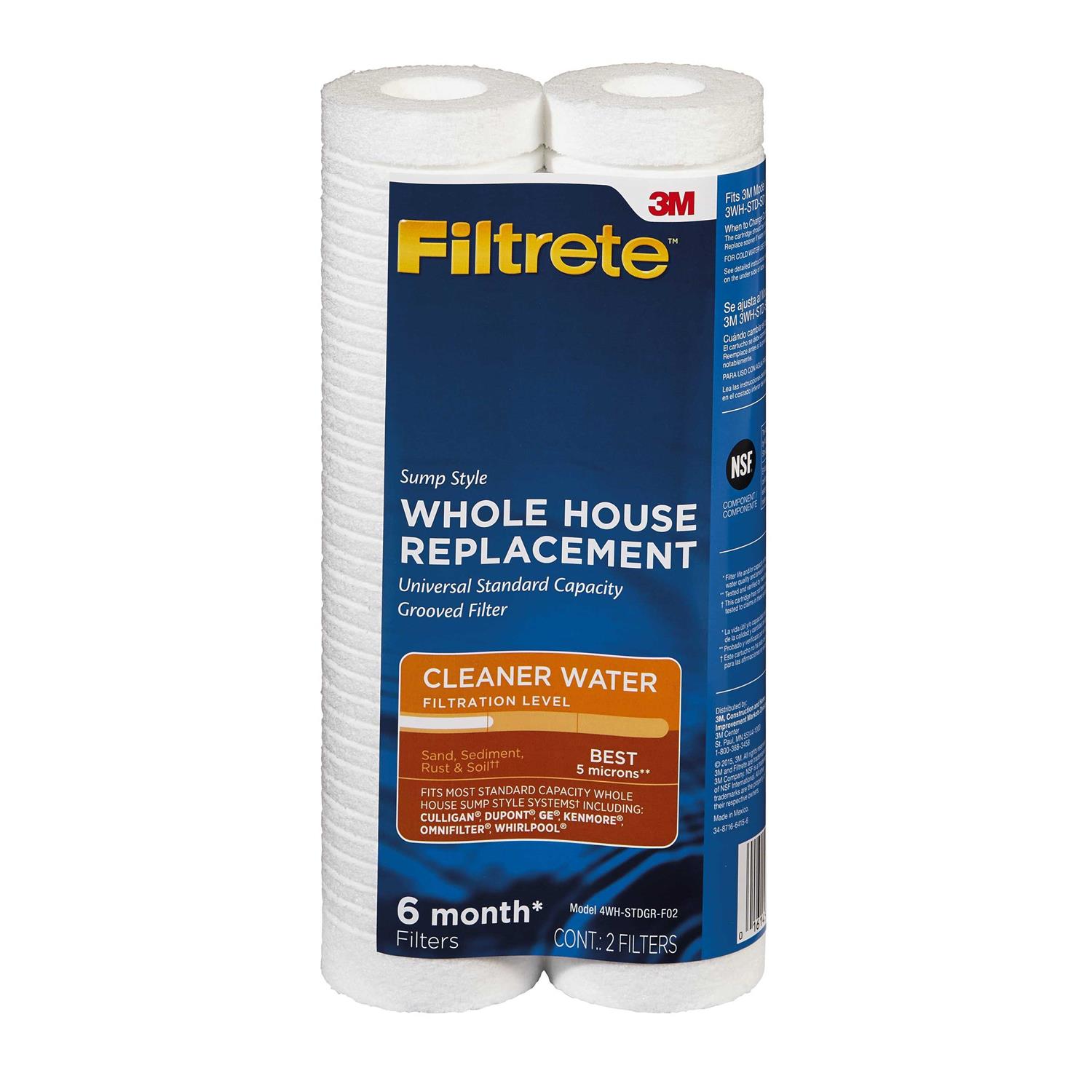 Filtrete 3wh-stdpl-f02 Standard Capacity Whole House Pleated Replacement Water Filter - Zenithce