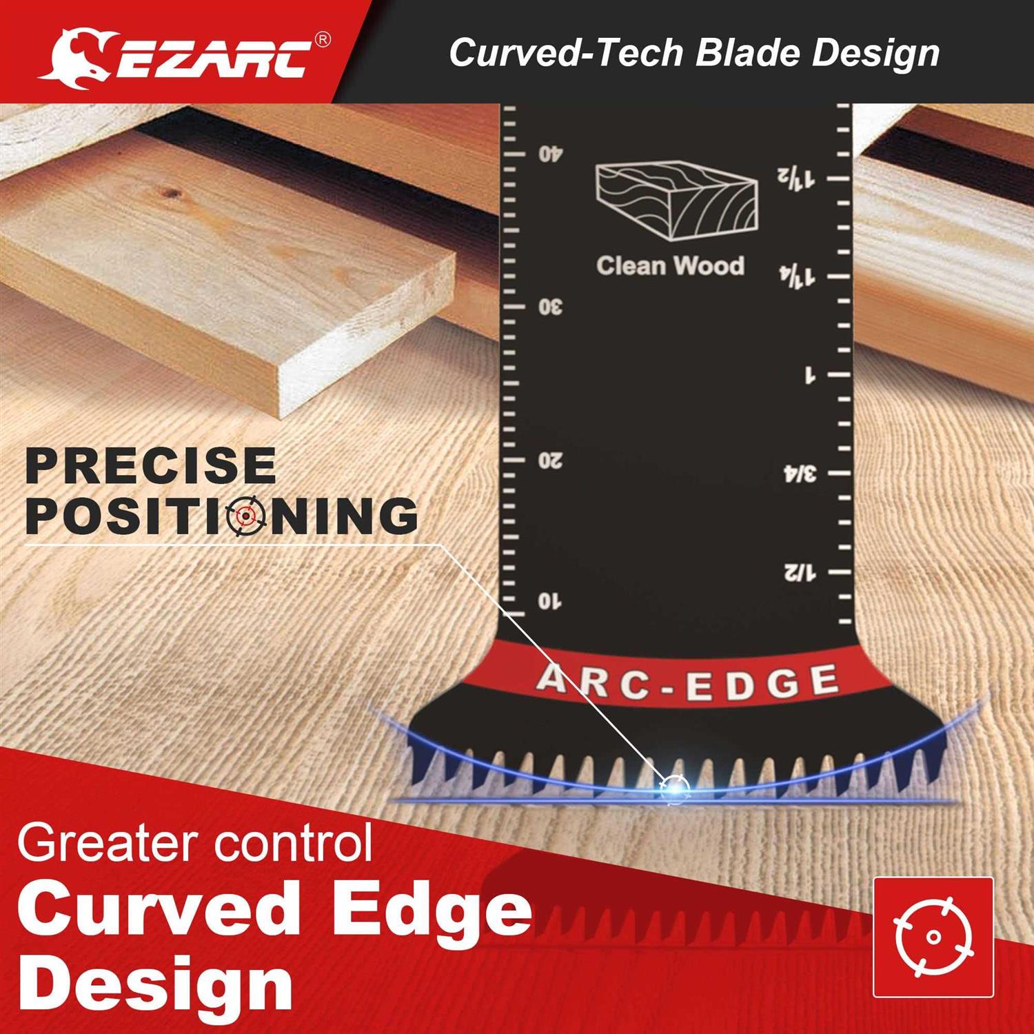 EZARC Tools 1-1/4 in. Arc Edge Bi-Mteal Oscillating Multitool Blades for General Purpose,OlB33C - Zenithce