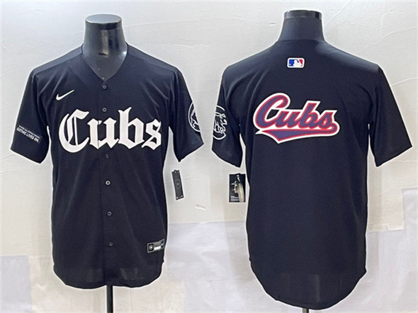 Chicago Cubs Team Big Logo Black 'Gothic North Side Edition' Vapor Premier Limited Stitched Jersey - Zenithce
