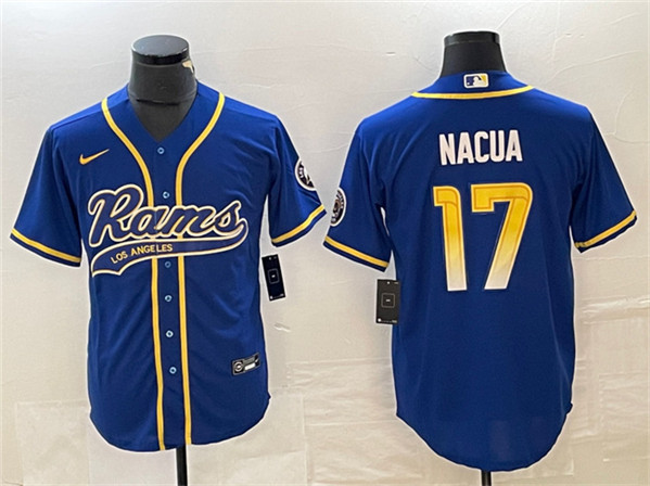 Los Angeles Rams #17 Puka Nacua Royal Cool Base Stitched Jersey - Zenithce