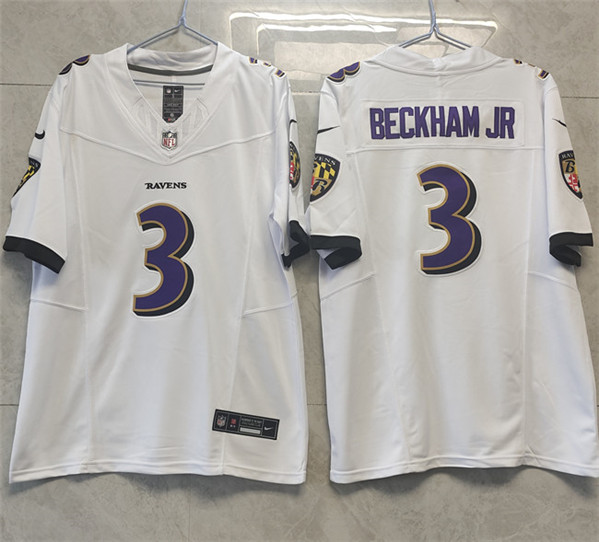 Baltimore Ravens #3 Odell Beckham Jr. White 2023 F.U.S.E. Vapor Untouchable Stitched Jersey - Zenithce