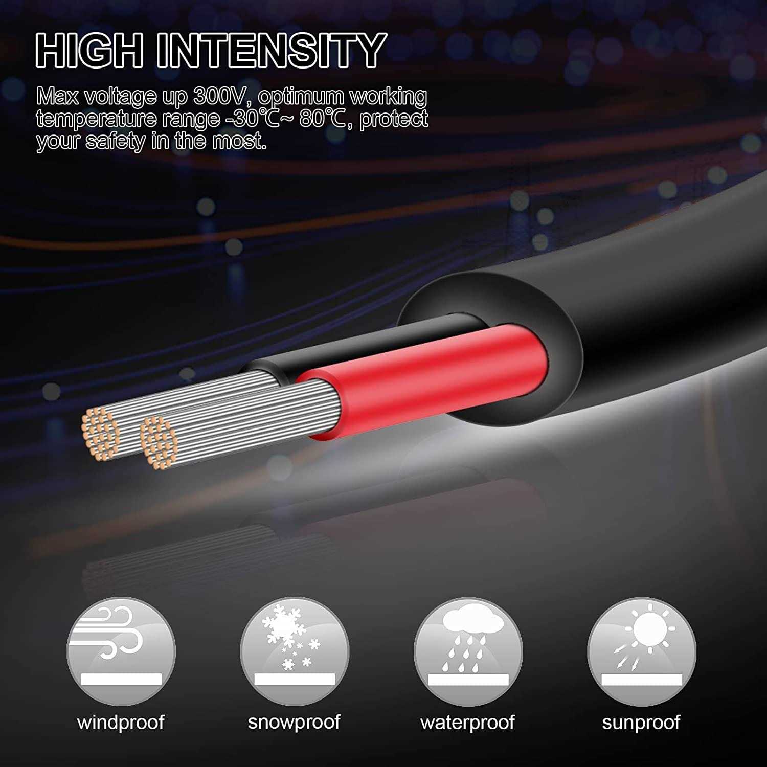 iGreely gauge 2 conductor electrical wire electrical wire stranded pvc cord oxygen-free copper cable - Zenithce