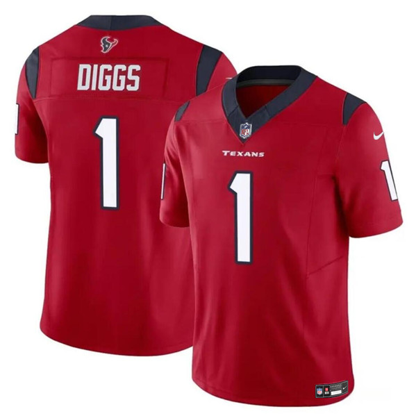 Houston Texans #1 Stefon Diggs Red 2024 F.U.S.E Vapor Untouchable Limited Stitched Jersey - Zenithce