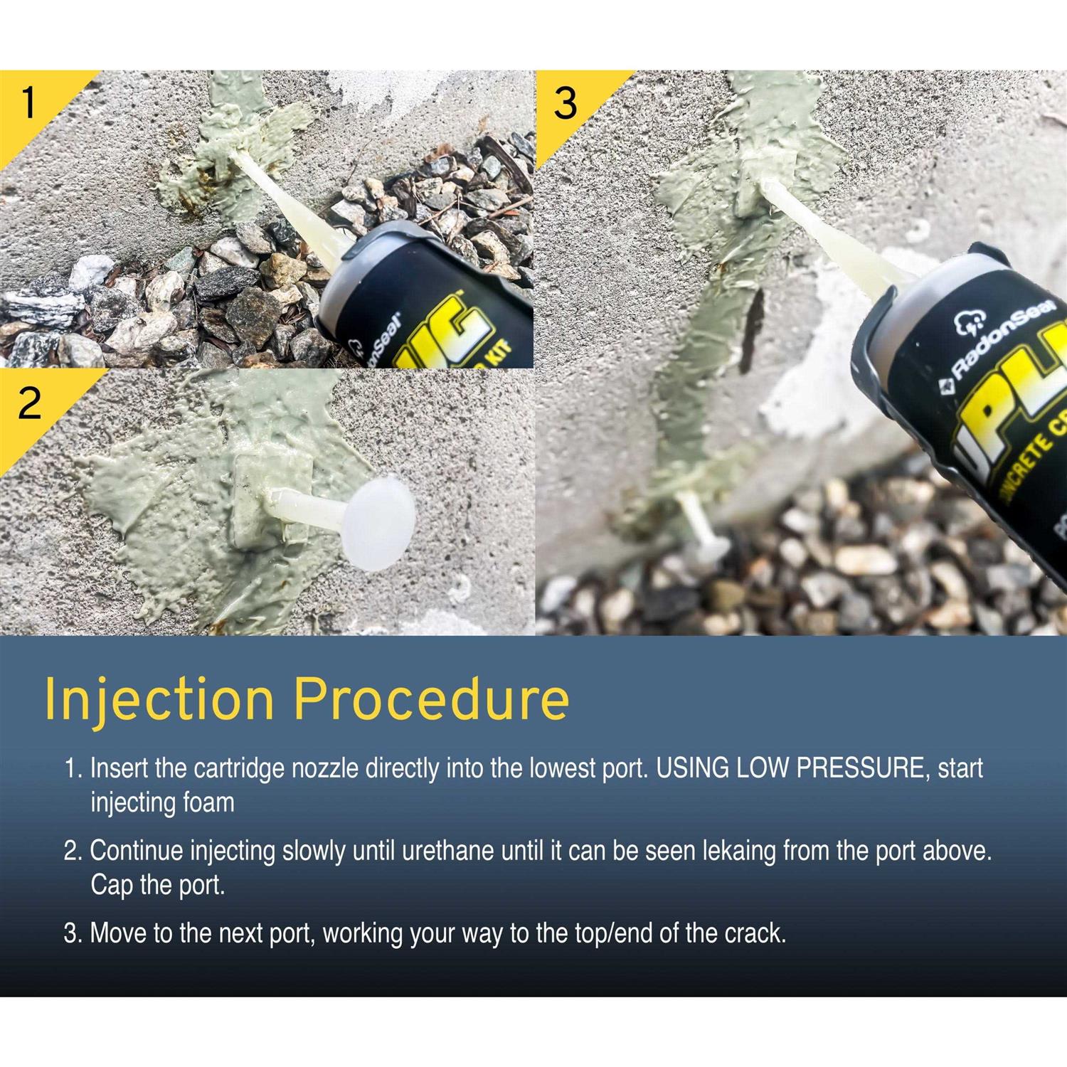 uPlug Concrete Foundation Crack Repair Kit. Repair Leaking Basement & Foundation Wall Cracks & Seams - Zenithce