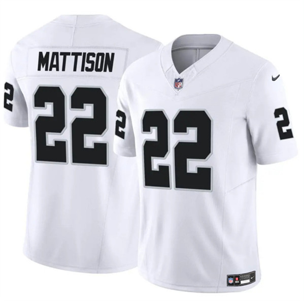 Las Vegas Raiders #22 Alexander Mattison White 2024 F.U.S.E. Vapor Stitched Jersey - Zenithce
