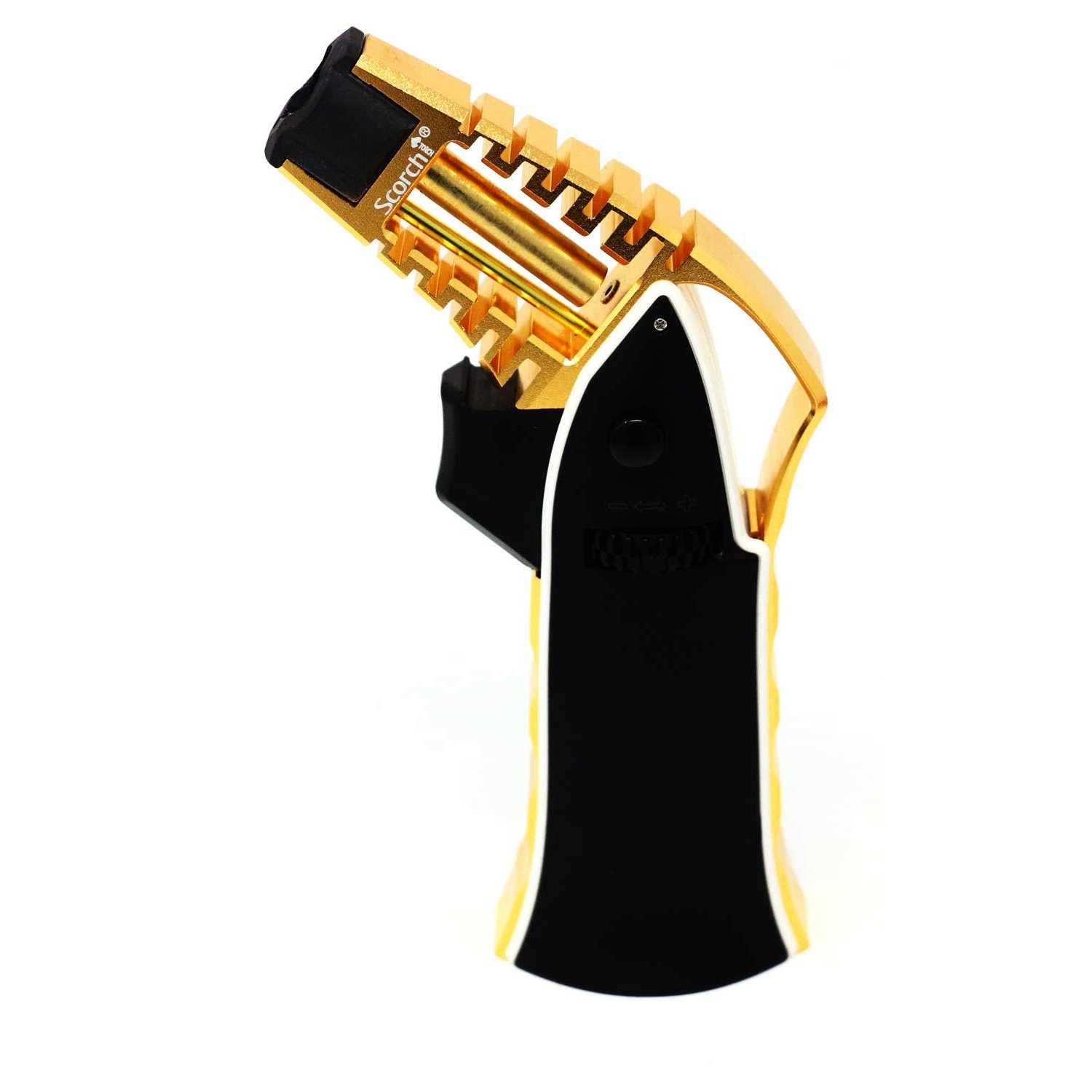 Scorch Torch CNC Machined 6.75 Tall Handheld Aluminum Flame Adjustable Butane Refillable Torch in Gift Box - Zenithce