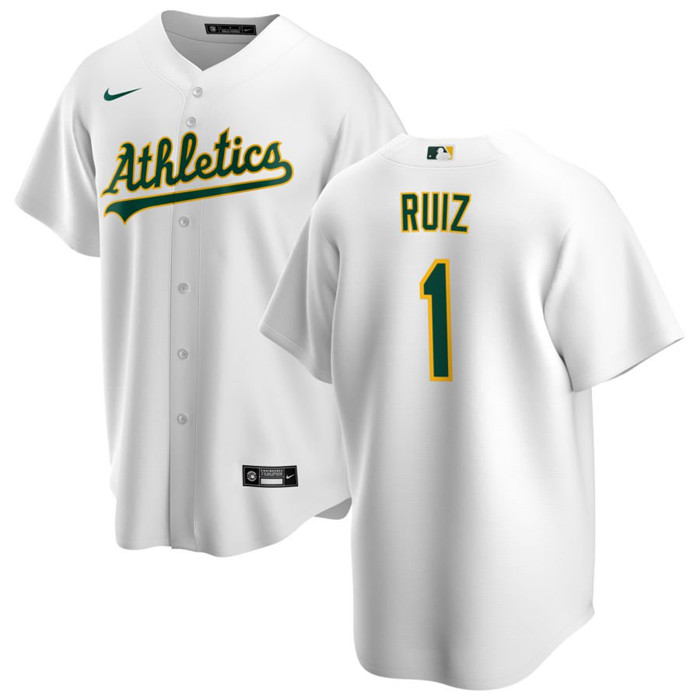 Oakland Athletics #1 Esteury Ruiz White Cool Base Stitched Jersey - Zenithce