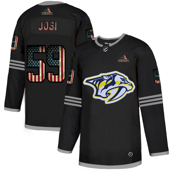 Nashville Predators #59 Roman Josi Grey USA Flag Stitched Jersey - Zenithce