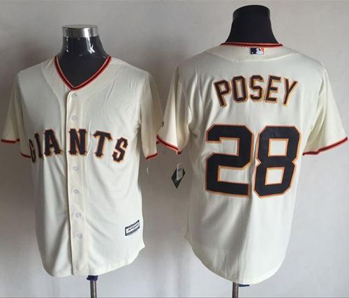 Giants #28 Buster Posey Cream New Cool Base Stitched Jersey - Zenithce