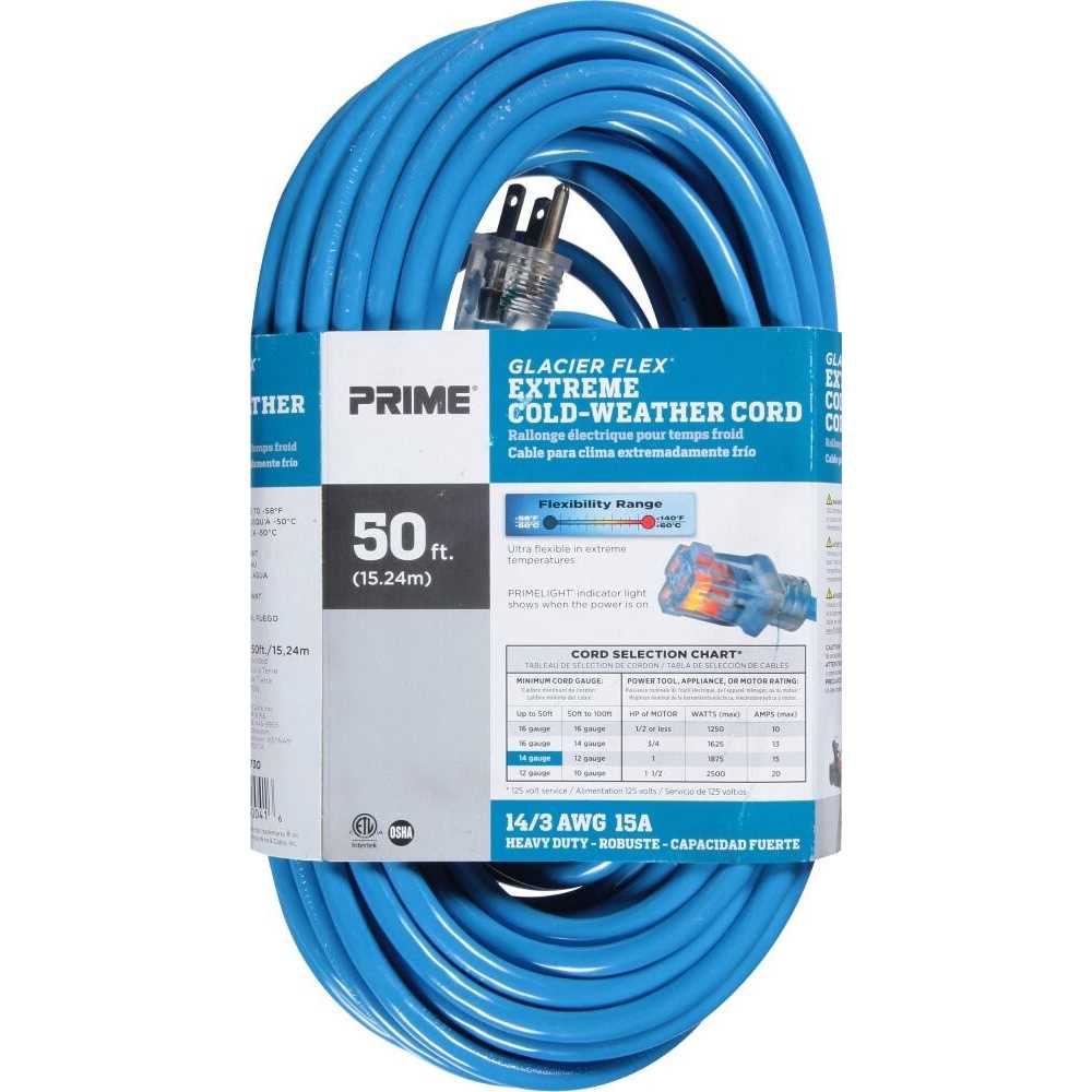 Prime Glacier Flex Cold Weather Extension Cord - Zenithce