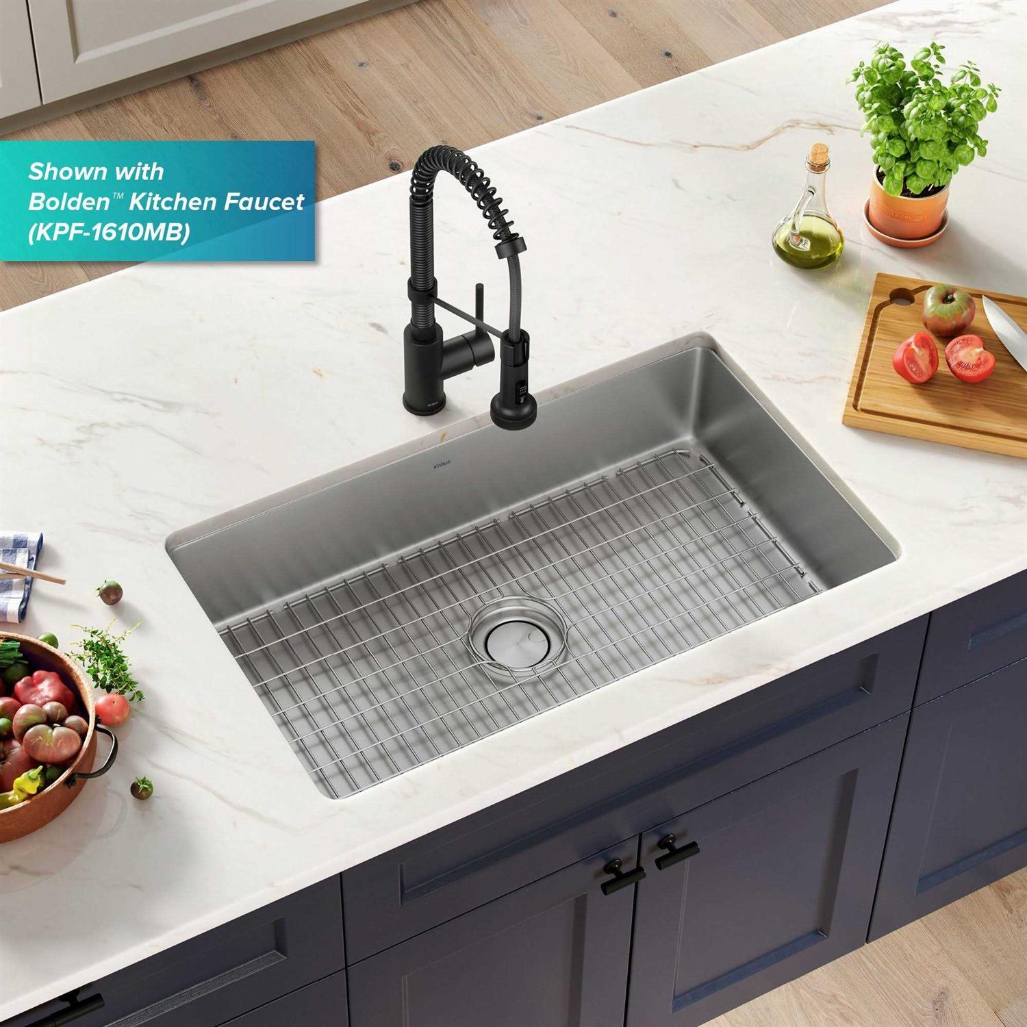Kraus Dex 21 Undermount 16 Gauge Stainless Steel Single Bowl Kitchen Sink KA1US21B - Zenithce