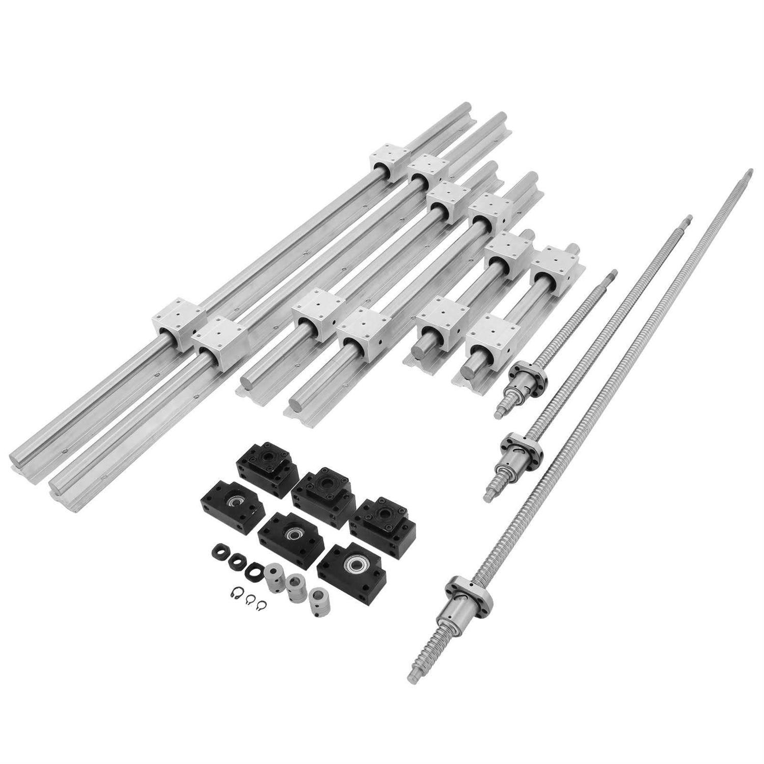 VEVOR Linear Rail HSR15-1500mm 2pcs Linear Guideway Rail 4X Square Type Carriage Bearing BlocksLinear Rail Support for 15mm Slotted Bearings - Zenithce