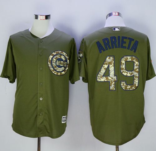 Cubs #49 Jake Arrieta Green Camo New Cool Base Stitched Jersey - Zenithce