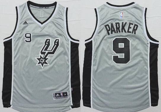 San Antonio Spurs #9 Tony Parker Revolution 30 Swingman 2014 New Gray Jersey - Zenithce