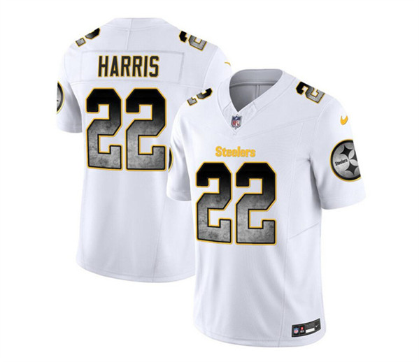 Pittsburgh Steelers #22 Najee Harris White 2023 F.U.S.E. Smoke Vapor Untouchable Limited Stitched Jersey - Zenithce