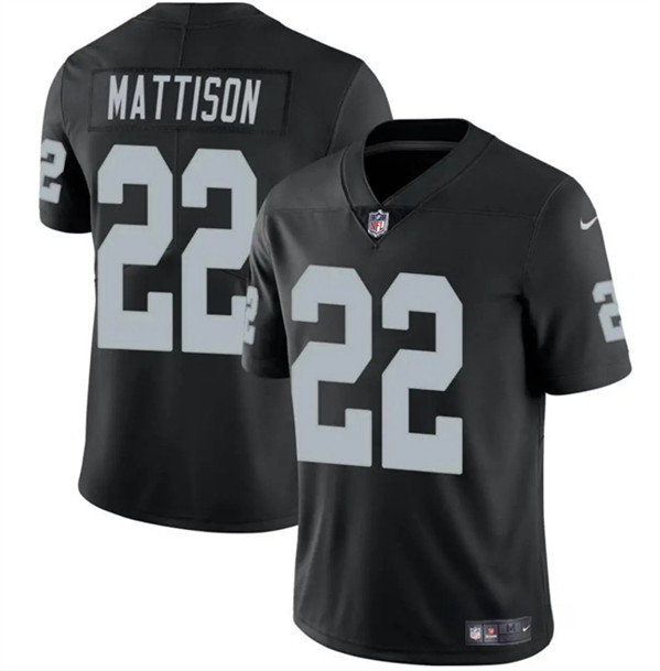 Las Vegas Raiders #22 Alexander Mattison Black 2024 Vapor Stitched Jersey - Zenithce