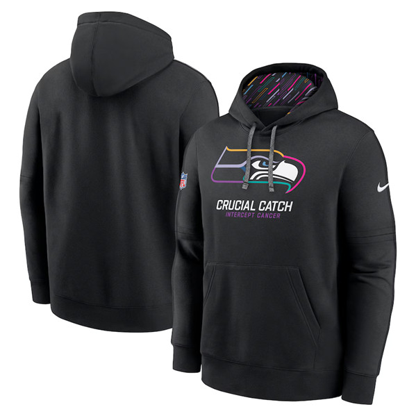 Seattle Seahawks Black 2024 Crucial Catch Club Pullover Hoodie - Zenithce