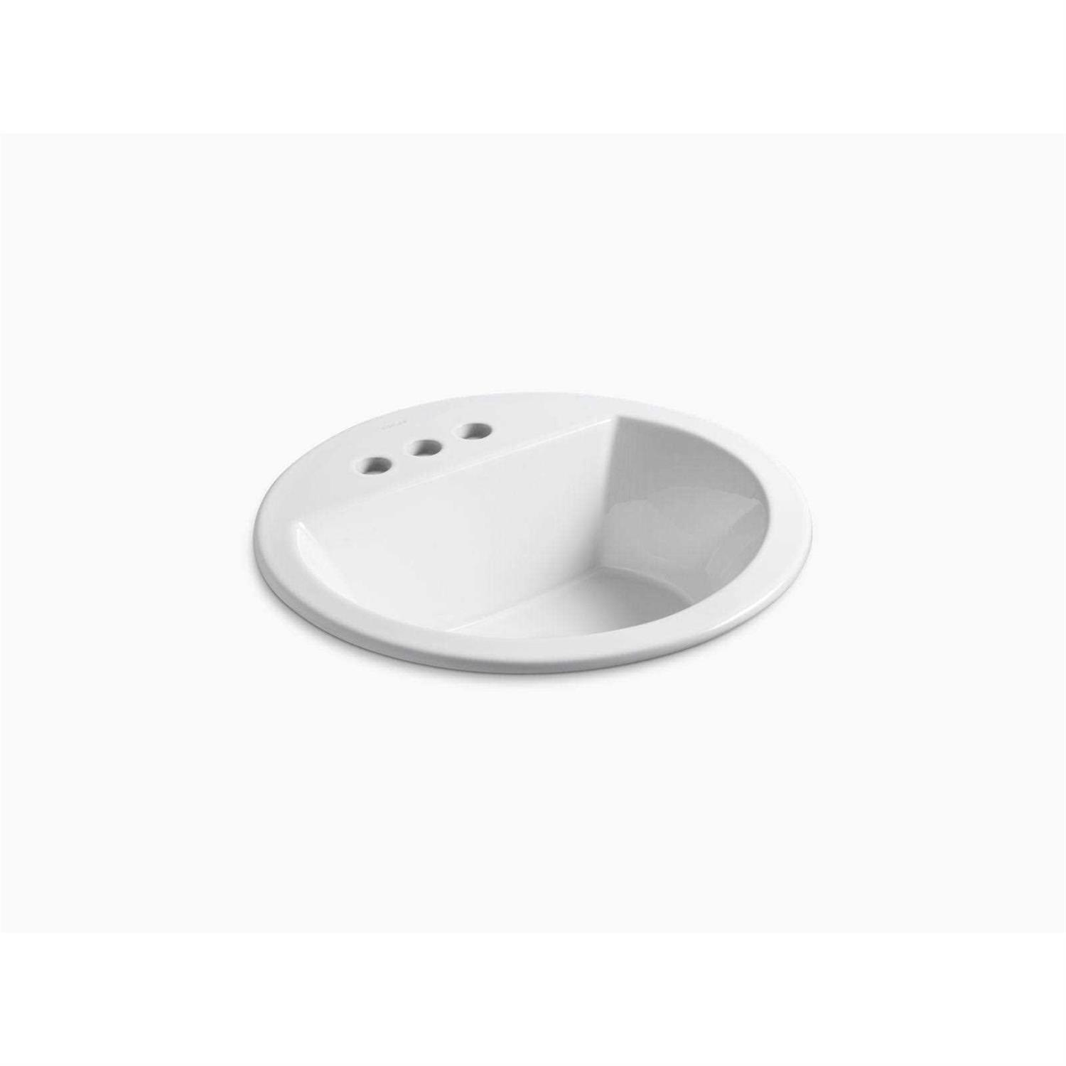 Kohler Bryant K-2699-4-0 White 20-1/4 Oval Drop-in Bathroom Sink - Zenithce
