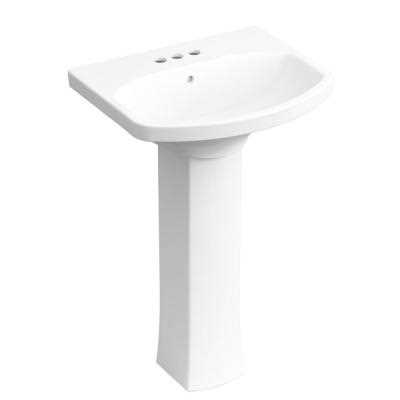 Kohler Elliston White Vitreous China Traditional Pedestal Sink Top - Zenithce