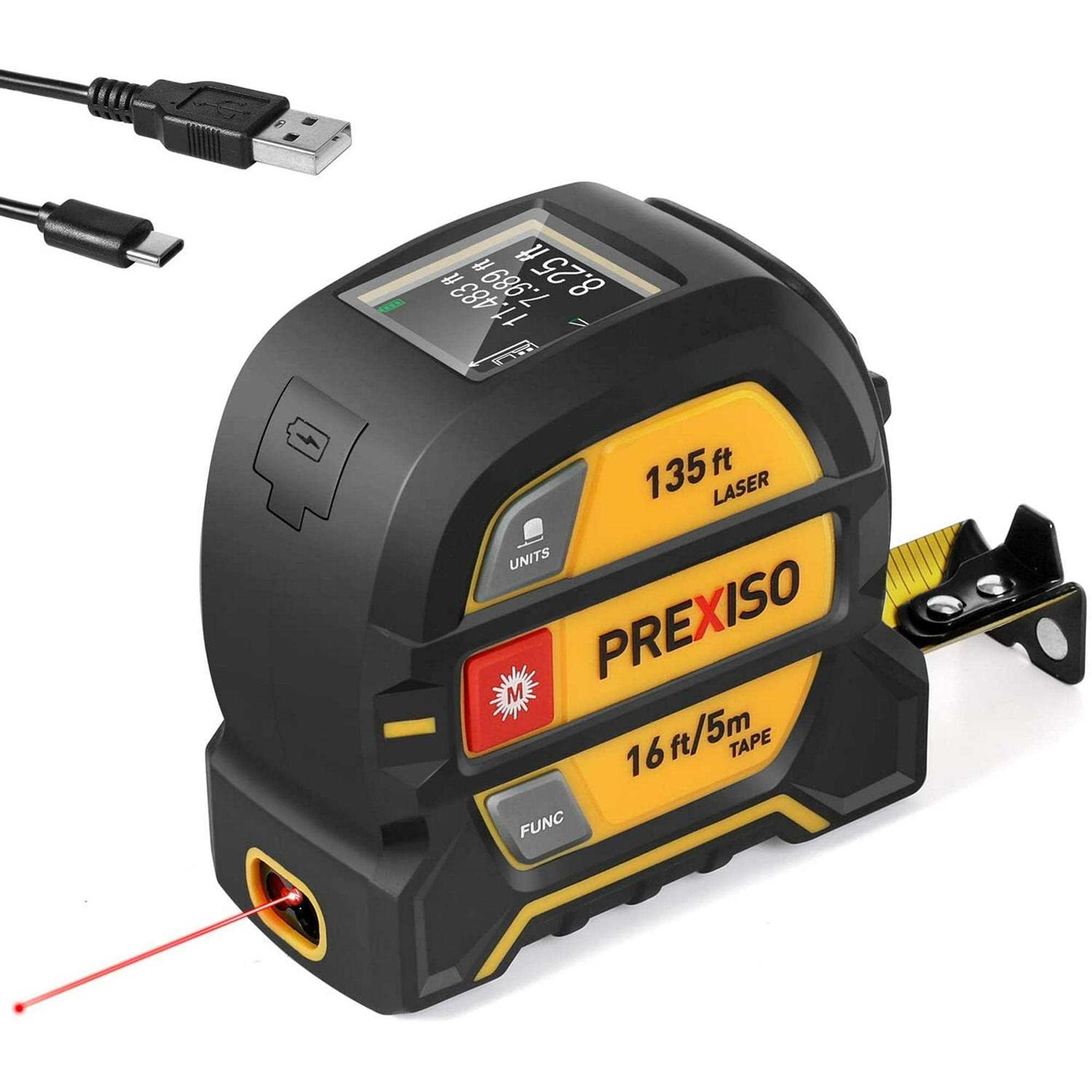 Prexiso 2-in-1 Laser Level Spirit Level with Light 100ft Alignment Point & 30ft Leveling Line - Zenithce